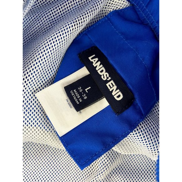 Lands' End men's size large blue 36-38 mesh lined swim trunks 5.5" inseam - Picture 3 of 5